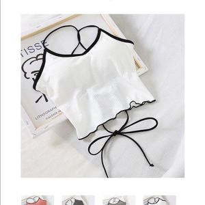 BNWT black and white Backless Spaghetti Crop Tops